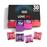 Durex Love Mix Kondome-Mischung – Perfekter Sitz & Angenehmer Geruch – Mit 4 verschiedenen Kondom-Sorten, stilvolle Aufbewahrungsbox – 30er Pack (1 x 30 Stück)