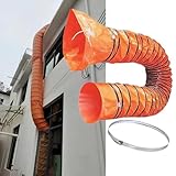 HTDRE Flexibler Luftschlauch für industrielle Belüftung, ausziehbarer PVC-Schlauch mit Klemme für Gebläse, Abluftventilatoren und Luftreiniger