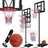 KESSER® Basketballkorb Premium mit Ständer Rollen Inkl. Basketball + Pumpe verstellbare Korbhöhe 230 bis 305 cm höhenverstellbar Korbanlage Outdoor komplett Basketballanlage für Erwachsene Kinder