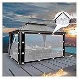 Reißfester Pergola-Regenvorhang, leicht, faltbar, Pavillon-Seitenteile, regenfeste Plane für Gewächshaus, Camping und Gartenarbeit (6 x 4,5 m)