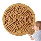 Brettspiel aus Holzlabyrinth, Brettspiel aus Holzlabyrinth, rundes Holz -Labyrinth -Board -Haaten -Labyrinth -Puzzle -Spiel - Spaß und lehrreiches Arduktibi für Kleinkinder, Kinder, Erwachsene, die si