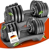 Verstellbare Kurzhantel Set 2x18kg | 12kg |18kg | 24kg | 40kg | 12 Gewichtseinstellungen | Hantelset 2x18kg | Verstellbare Kurzhantel | einstellbar und platzsparend [FIX LOCK] Hantel
