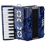 Tomotato 22 Tasten 8 Bass Akkordeon, Kinder Pianoakkordeon mit Riemen, Professionell Knopfakkordeon Spielzeug Keyboard Instrument für Erwachsene Anfänger und Kinder Leistung