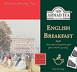 Ahmad Tea - English Breakfast - Schwarzer Frühstückstee - Assam & Ceylon Tee - Englische Teebeutel ohne Band mit 2g Tee pro Portion - 100 Teebeutel