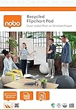 Nobo Recycling Flipchart-Block 58 x 81 cm, nachhaltiges doppelseitiges Flipchart-Papier, blanko & kariert, 50 Blatt, 70g/m², 2er-Pack, flach verpackt, für Meetings & Brainstorming überall, 1915660