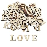 Liiqin Holzbuchstaben Set,Holzbuchstaben Klein,3 Set Buchstaben Holz (A-Z), Holz Buchstaben zum Basteln DIY, Buchstaben Deko, Frühes Lernen, Buchstaben Weihnachtsdekoration Freizeit