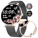 LIGE Smartwatch Damen, 1,43'' AMOLED Ultra-Dünn Fitness Uhr mit 2 Armbändern, IP68 Wasserdicht, Menstruationszyklus/Herzfrequenz/Schlafmonitor, 110+ Sportmodi, Kompatibel mit iOS/Android