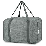 für Ryanair Handgepäck 40x20x25, Tasche für Flugzeug - Faltbare Reisetasche & Weekender Damen Koffer 20L (Grau)