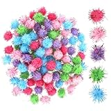100 stücke Pompons zum Basteln 2cm Pompons Bunte Bommeln Flauschigen Plüsch bälle Flauschigen Plüsch Set für Lustige DIY Kreative Handwerk
