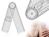 KAPSING Winkelmesser, PVC Goniometer Physiotherapie, Transparente 360° Drehung Protraktor Physiotherapie, 14 Zoll Medizinischer Winkelmesser (1)