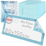 Harmony Care® 20 x Inkontinenz Bettunterlage XL , 6-lagige Schutzunterlagen für Betten - 80 x 150 cm saugstarke Krankenunterlagen - rutschfeste Inkontinenzunterlage einweg