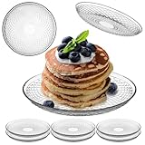 KADAX Glasteller 17.5 cm, 6er Set, Runder Teller aus Klarglas, Servierteller aus Glas, ideal als Kuchenteller, Dessertteller, Speiseteller oder Platzteller