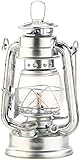 Lunartec Petrollampe: Nostalgische Petroleum-Sturmlaterne mit Glaskolben, verzinkt, 18,5 cm (Glas-Öllampe, Sturmlaterne mit Tank für Lampenöl, feuerfest)