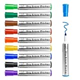 maxtek Whiteboard Marker, Whiteboard Stifte Abwischbar, Rundspitze, ca. 2mm Linienbreite, trocken und rückstandsfrei abwischbar von Whiteboards, hohe Qualität, Set mit 10 Farben