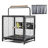 Yaheetech Vogelkäfig Reisevogelkäfig mit Handgriff Vogelvoliere Kleintierkäfig Vogelhaus mit 2 Sitzstangen