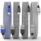 iPhone Ladekabel, Lightning Kabel [4Pack 2M] Schnellladekabel Apple MFi Zertifiziert Nylon iPhone kabel Fast USB Kabel für iPhone 11 12 13 Pro Max 14 Mini XSXR X 8 7 6 Plus 5s SE ipad, für USB stecker