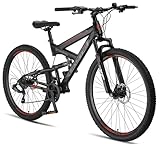Licorne Bike Strong 2D Premium Mountainbike in 29 Zoll - Fahrrad für Jungen, Mädchen, Damen und Herren - Scheibenbremse vorne und hinten - 21 Gang-Schaltung - Vollfederung