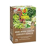 COMPO Bäume, Hecken, Sträucher Langzeit-Dünger, Umweltschonendere Rezeptur, 6 Monate Langzeitwirkung, 2 kg, Für 40 Laufmeter Hecke