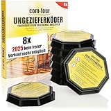 com-four® 8X Ungeziefer Köder-Falle, anwendungsfertige Köder-Dosen zur zuverlässigen Bekämpfung von Ungeziefer wie Schaben, Silberfischchen und Kellerasseln