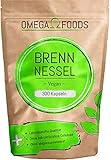 Brennnessel Kapseln - Insgesamt 300 Kapseln - Hochdosierte 900mg je Tagesdosierung - 100% Vegane Brennessel Kapseln - Jede Kapsel mit 450mg Brennessel