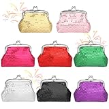 Haisheng 8 Stück Pailletten Münzbeutel Glitzer Kinder Geldbörse Minibörse Kinder Pailletten-Verschluss-Geldbörse Pailletten Bunt Wallet Münztasche Portemonnaie Geldsäckchen für Frauen Mädchen