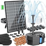 Biling 8W Teichfilter Solar mit Akku und 10 Düsen Solar Teichpumpe mit Filter für klare Teiche bis 500L, leise Filterpumpe für Mini Gartenteich Springbrunnen Wasserspiele Vogelbad Tierpool Hydroponik