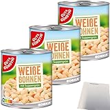 Gut&Günstig Weisse Bohnen mit Suppengrün 3er Pack (3x800g Dose) + usy Block