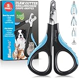BluePet Mini Krallenschere für Katzen, Hunde, Kanninchen & Welpen I Einfach & Sicher bei eng sitzende Katzenkrallen I Kleiner Krallenschneider & Nagelschere I Nagelschneider + Krallenpflege Tier