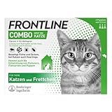 FRONTLINE Combo Katze gegen Zecken, Flöhe & Haarlinge (für Jede Größe & Gewicht) - 3X Pipetten für bis zu 3 Monate Schutz - auch gegen Floheier, Larven & Puppen im Haushalt - wasserfest