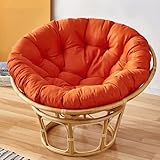 Stuhlkissen rund Polyrattan Design Orange Hängesessel Auflage 70x70 cm