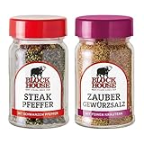 Block House Klassiker Gewürz-Set Steak Pfeffer 50g & Zauber Gewürzsalz 70g im Streuer, die Gewürzmischungen für Fleisch, Fisch und Gemüse in Restaurantqualität gern auch als Geschenk