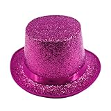 Generisch Glitzer Hüte für Männer Frauen Erwachsene Glänzendes Jazz Mütze Mode Glänzendes Magier Hut Karneval Party Kostüm Viktorianische Fasching Fancy Mütze Mottoparty Jazz Tänzer Gangsterhut