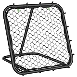 SONGMICS Rebounder für Fußball, Fußballtor Kinder, tragbar, Fußball-Rebounder, mit Stahlrahmen, winkelverstellbar, schneller Aufbau, für Garten, Park, Strand, tintenschwarz SZQ084B01