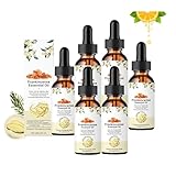 Weihrauchöl, 100% reines Weihrauchharz-Gesichtsöl, tiefenwirksam pflegend, reduziert Falten im Gesicht/Hals/feine Linien, ätherisches Öl für die Körpermassage, für Diffusor und Aromatherapie (6pcs)