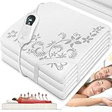 KESSER® Wärmeunterbett 150x80cm mit Abschaltautomatik Fernbedienung | Heizdecke mit 3 Temperaturstufen | Wärmebettunterlage fürs Bett Matratzenheizung | Wärmedecke aus weichem Vlies Heizkissen Weiß