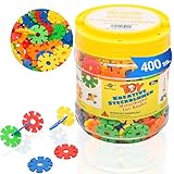 Smart-Planet 400 Steckblumen in Dose - Kinder Motorikspielzeug ab 3 Jahre - Schneeflocken zum Stecken 3,3 cm - Lernspielzeug - Steckbausteine Stecksteine zum Bauen - Geschenkidee