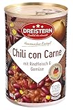 DREISTERN Chili con Carne 400g | Pikanter Eintopf in der recyclebaren Konservendose | viel Einlage mit Bohnen & Mais