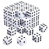 GWHOLE 50 Stück Würfel Standard Spielewürfel weiß 14 mm 6-seitig im rechten Winkel Dice Spielzubehör Set für Würfelspiele Tischspiele