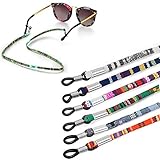 Jurxy 6 Stück Brillenkette Grobe Baumwolle Brillen Kette Sport Brillenbänder in Ketten Brillen Hals Schnur Gläser Band Brille Cords für Damen Geschenk