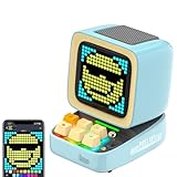Divoom Ditoo Multifunctional Pixel Art LED Tragbarer Bluetooth Lautsprecher, 256 Programmierbares LED Panel mit Party Licht, Smart Digital Tischuhr, Gaming Musikbox unterstützt TF Karte & Radio (blue)