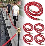 AVLLSO Absperrseil 2 4 6 8 10 Stück Warteschlangenbarrieren Kabel für die Hotelfeier, Warteschlangenpartition verdrehtes Kabel(5 Pack,100cm/40 in)