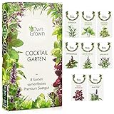 Cocktail Kräuter Samen Set von OwnGrown - 8 Sorten Samen für frische Kräuter Pflanzen auf Fensterbank, Balkon oder im Garten - Zitronenmelisse, Basilikum, Estragon, Minze und mehr