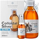 Silberspray Colloidal Silver 300ml 40ppm ● Für Haustiere (Hunde, Katzen, Pferd) ● Wundspray und Mittel Gegen Juckreiz (milben, grasmilben, herbstgrasmilben) ● Pfotenpflege ● 100% Natürliches Spray