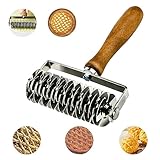 Teigstreifenschneider, Gitterroller Teig Gitterwalze Gitter Teigroller Gitterschneider, Edelstahl-Gitterausstecher Plätzchen, Backen Werkzeug für Plätzchen Pizza Pastry, 13.3 × 20.5cm