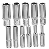 SHINEOFI 1Satz Steckschlüsselsatz Teilig Sechskant Nüsse Langlebig und Rostbeständig für Reparaturarbeiten und Mechanik Adapter für Verschiedene