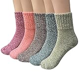 YSense Snug 5 Paar Wollsocken Stricksocken Winter Damensocken Thermosocken Socken MEHRWEG