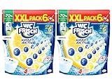 WC Frisch Kraft Aktiv Duftspüler Lemon 2x(6x 50 g), WC-Reiniger für Reinigung bei jeder Spülung, Duftsteine für langanhaltend frischen Duft und hygienische Sauberkeit, mit Anti-Kalk-Formel, 2er Pack