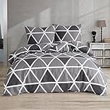 Mixibaby Bettwäsche Bettgarnitur Bettbezug Bedruckt Baumwolle 135x200 155x220 200x200, Größe:135 x 200 cm, Design Bettwäsche:Berkia Schwarz