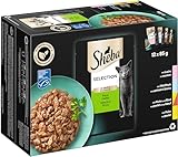 Sheba Selection in Sauce Katzennassfutter – Feine Vielfalt (MSC) – Hochwertiges Feuchtfutter in 48 Portionsbeuteln für Katzen – Katzenfutter – 4er Pack (4 x 12 Portionsbeutel à 85g)