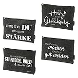 Bada Bing 2er Set Filz Etui Tasche mit Reißverschluss DIN A 5 Aufbewahrungstasche Grau Anthrazit Spruch Kosmetiktasche Zufall 67